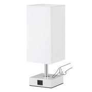 Nightstand Touch Table Lamp with USB Ports,LED Bulb Included